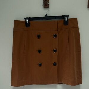 LOFT Buttoned Brown Mini Skirt Size 14